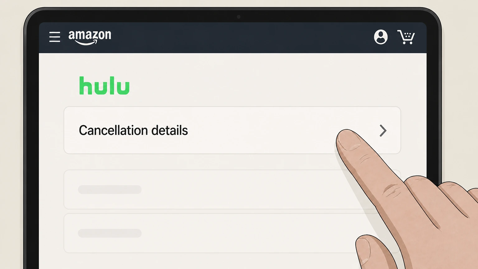Hulu cancel an amazon-billed subscription: Save Amazon confirmation