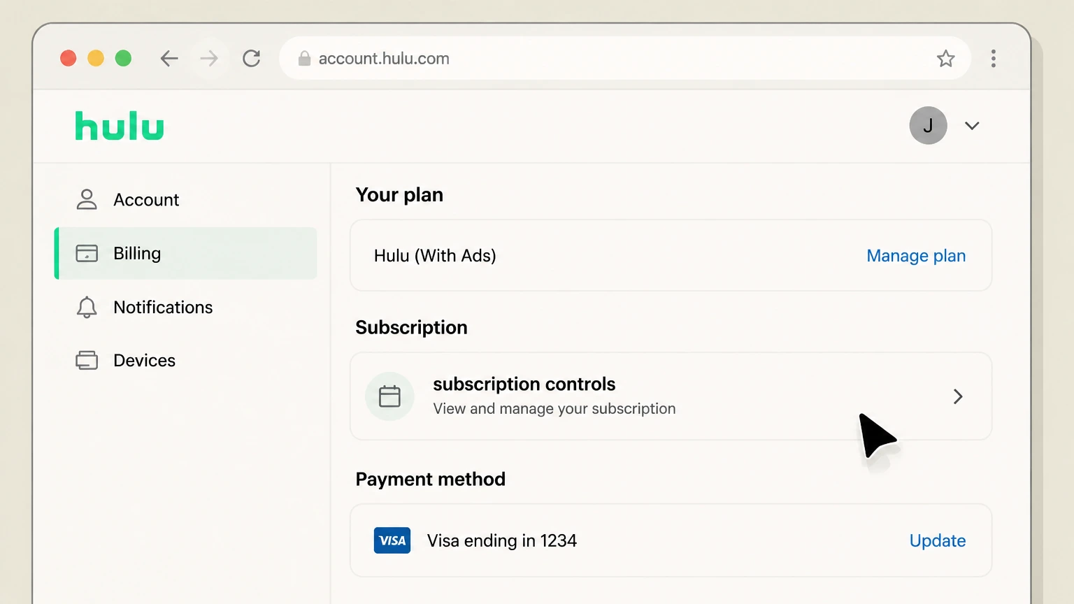Hulu billing-partner cancellation: Find subscription controls