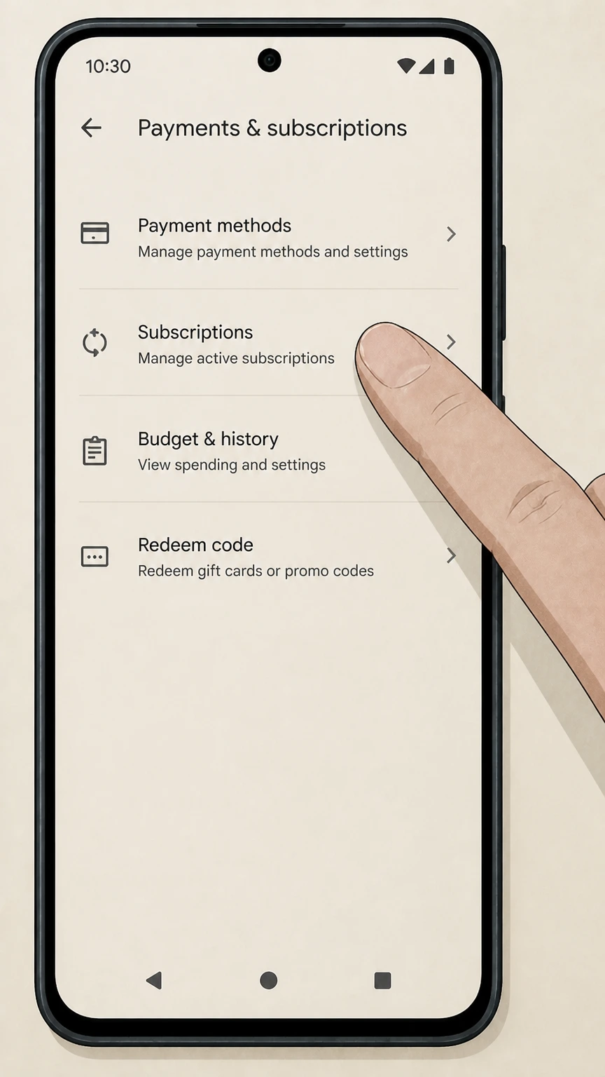 Hulu google-play cancellation: Open Subscriptions