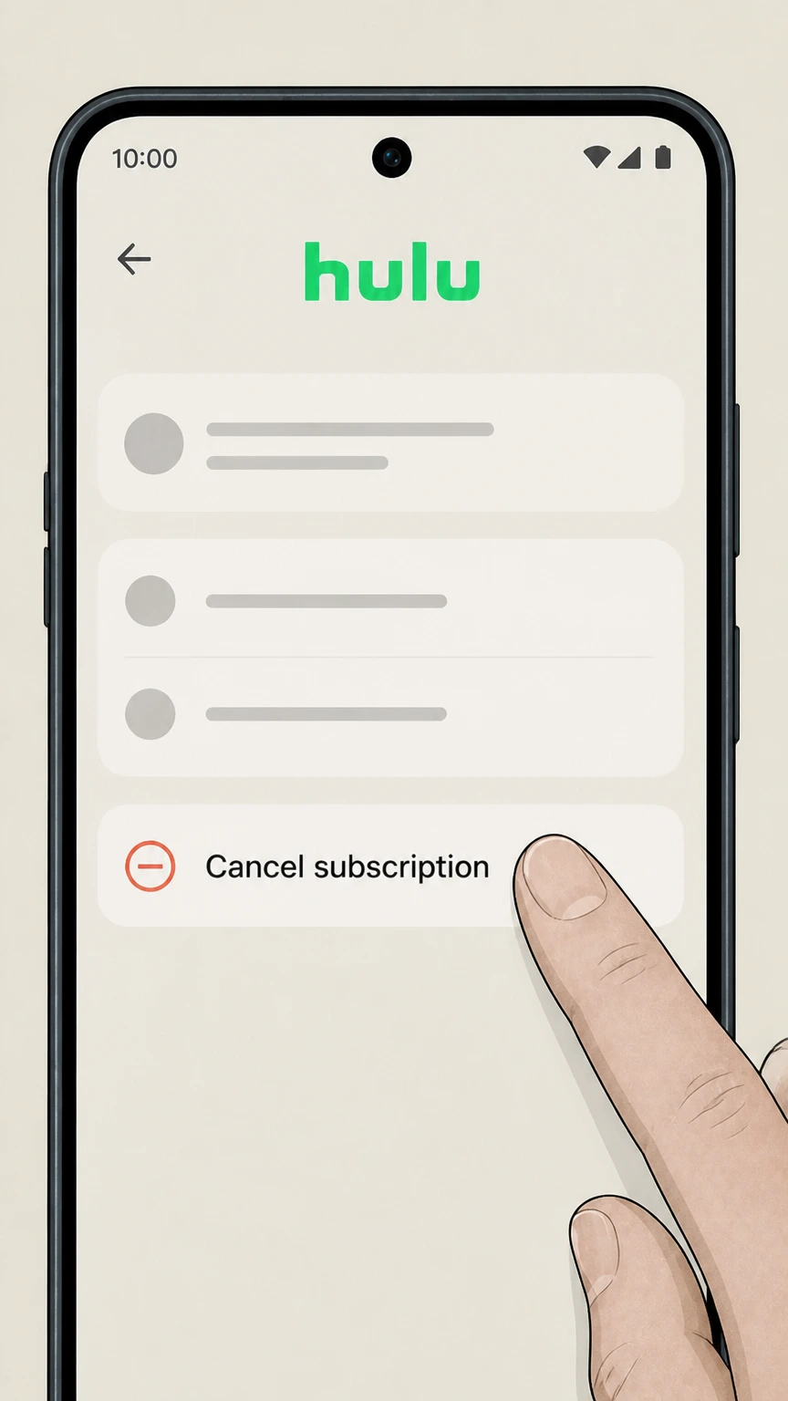 Hulu cancel a google play subscription: Choose Cancel subscription