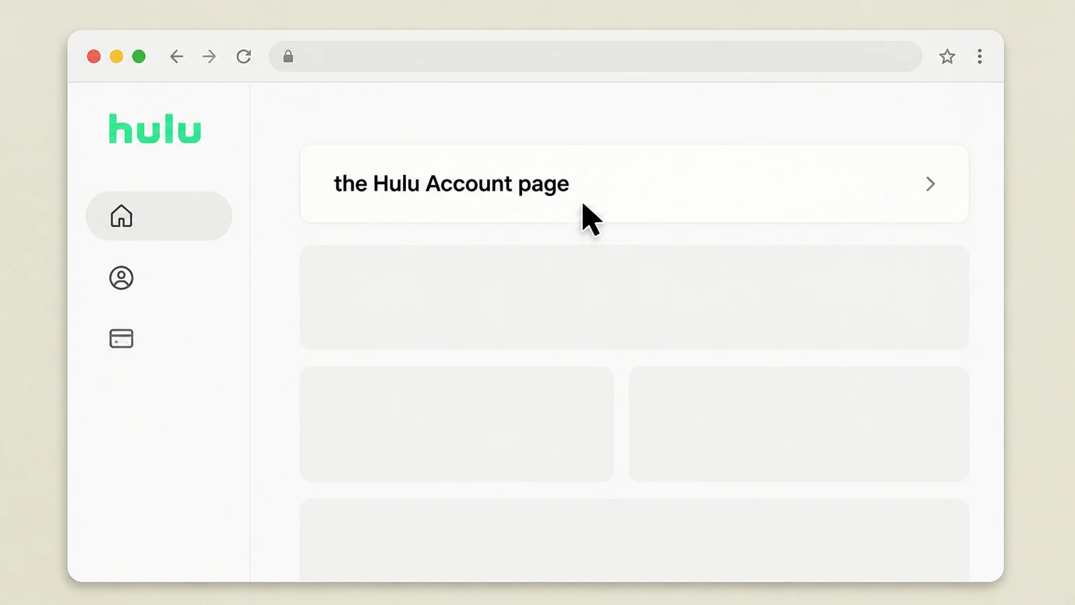 Hulu cancel on the provider website: Open the Hulu Account page