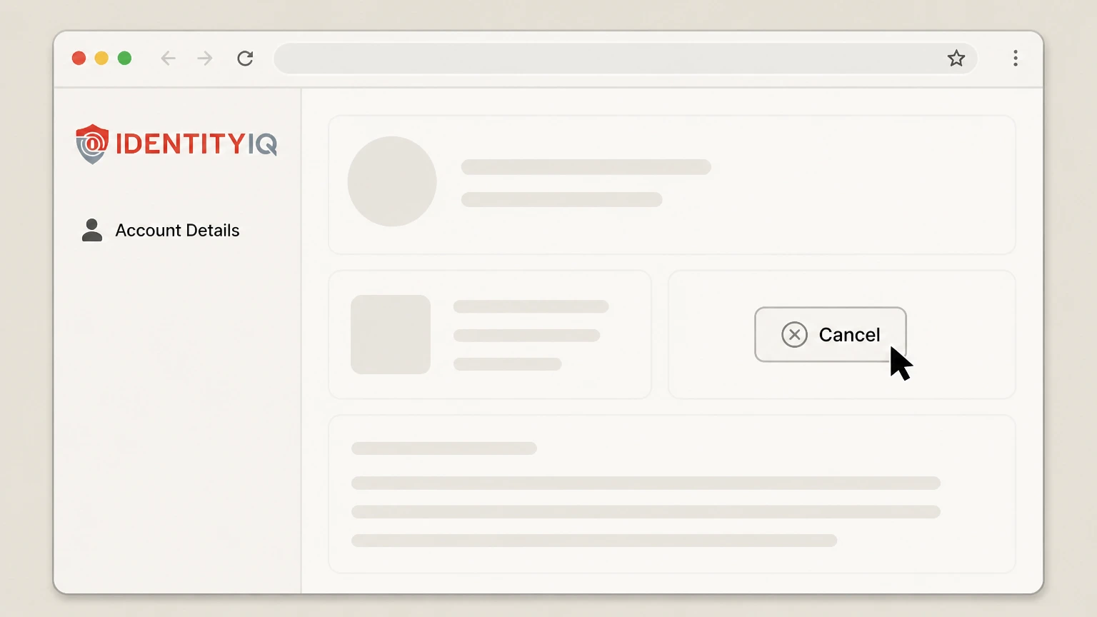 IdentityIQ IdentityIQ member dashboard: Use the available cancel button