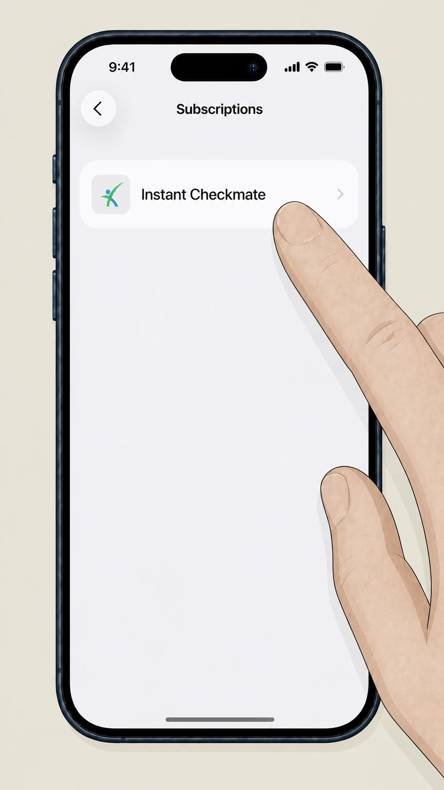 Instant Checkmate Apple-billed subscription: Select Instant Checkmate