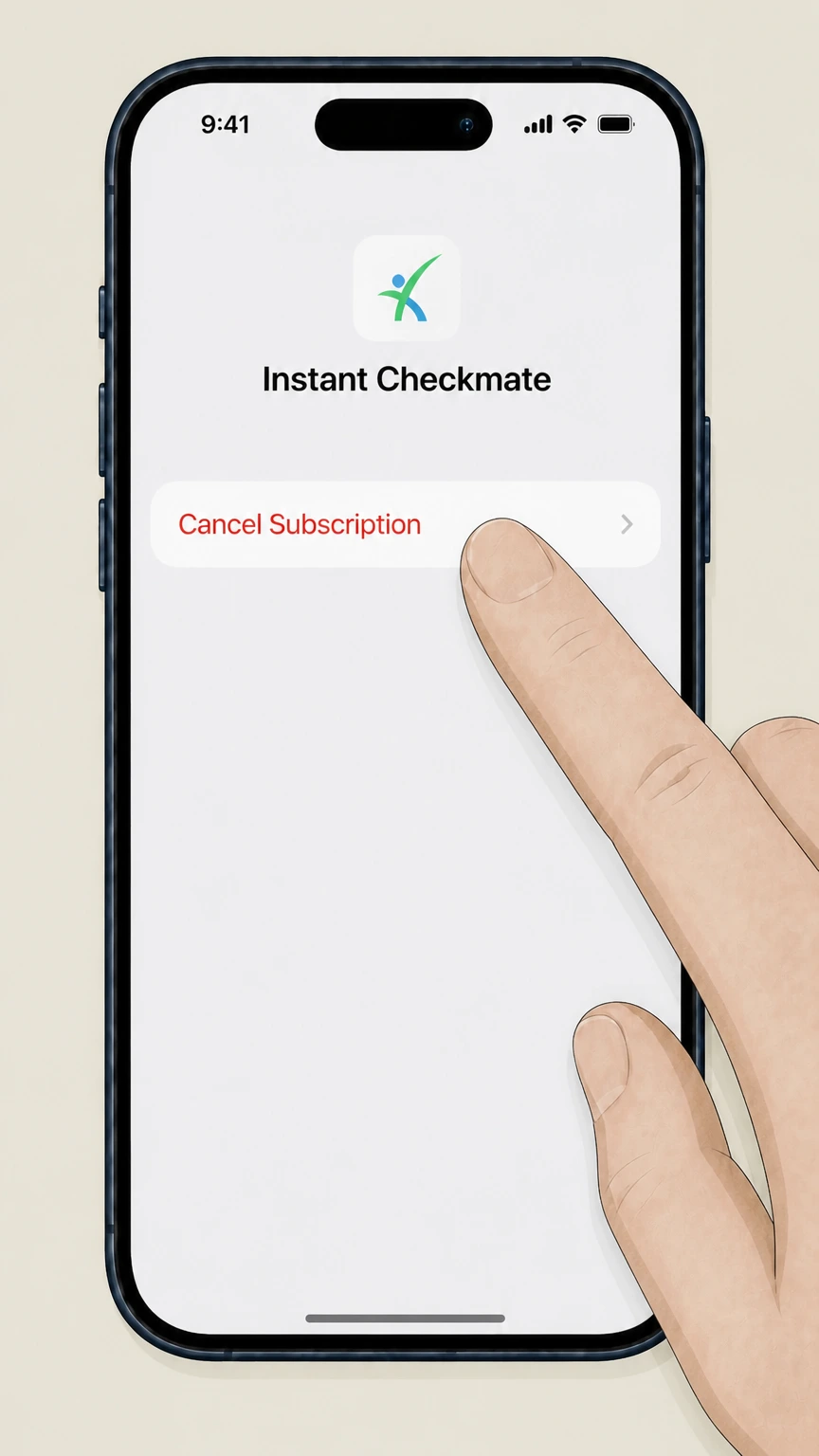 Instant Checkmate Apple-billed subscription: Cancel the subscription