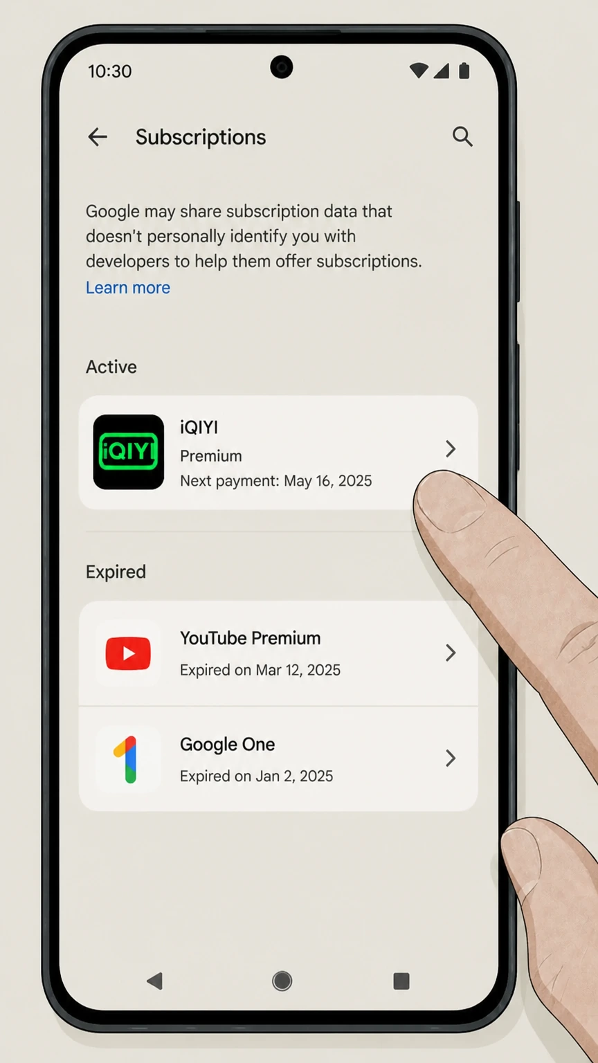 iQIYI google-play cancellation: Choose iQIYI