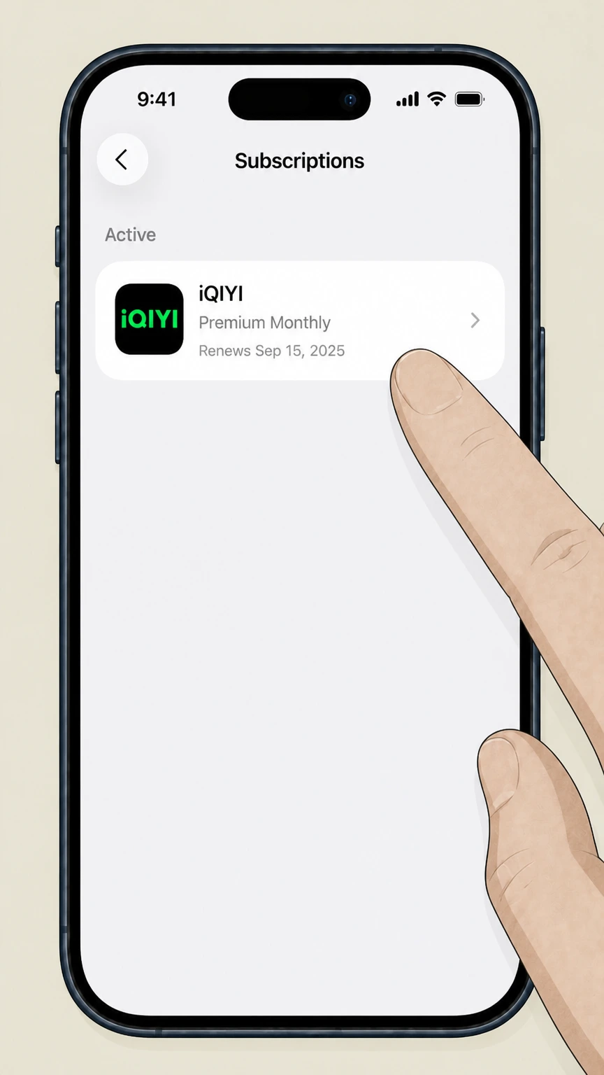 iQIYI ios cancellation: Choose iQIYI