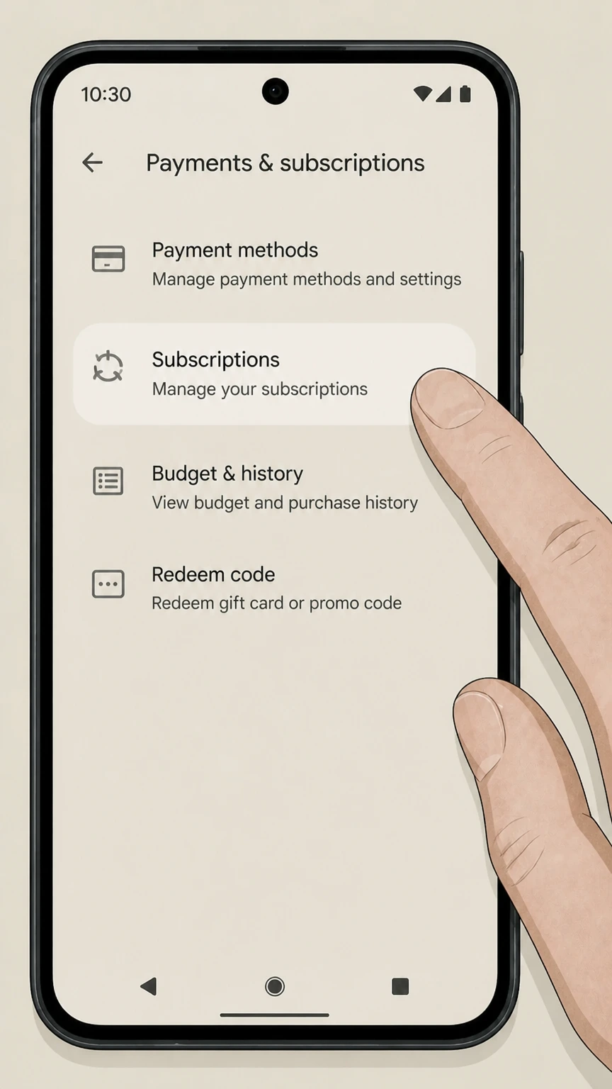Kayo Sports google-play cancellation: Open Subscriptions