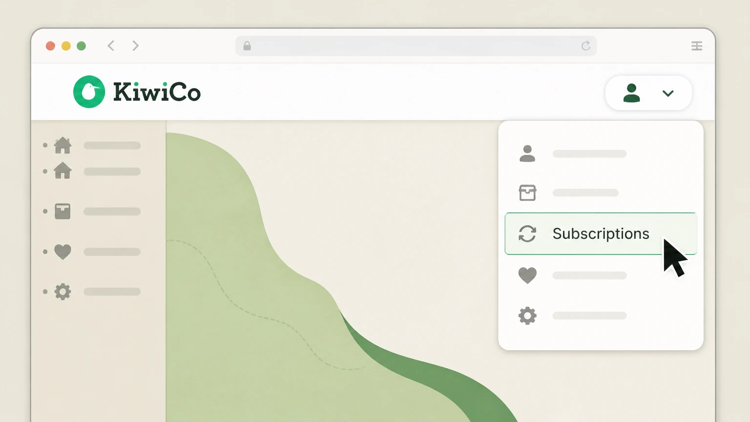 KiwiCo KiwiCo account subscription controls cancellation: Open Subscriptions