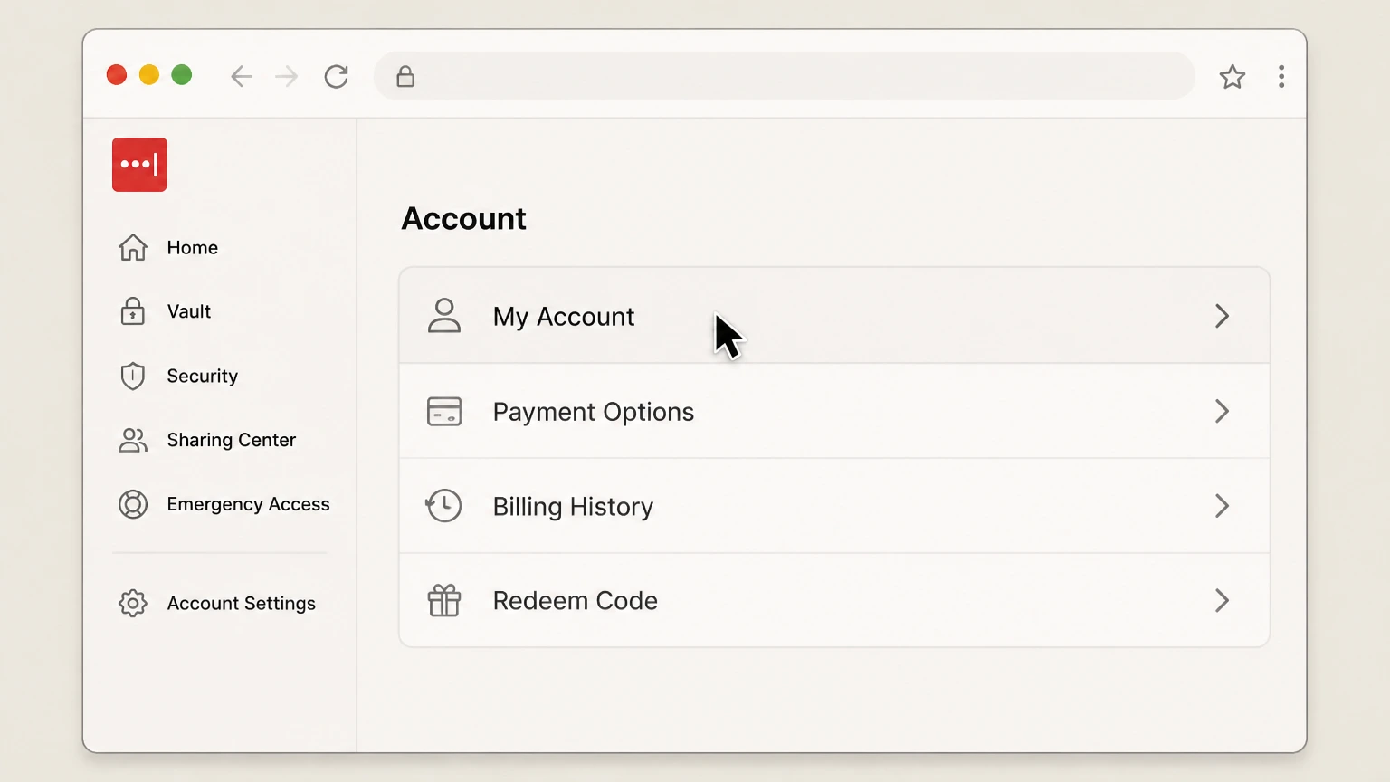 LastPass web cancellation: Open My Account