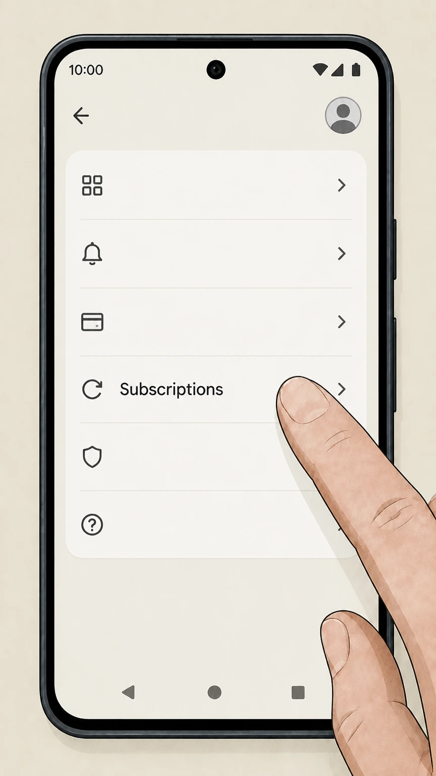 LinkedIn Google Play app (Google Play–billed Premium) cancellation: Open Subscriptions
