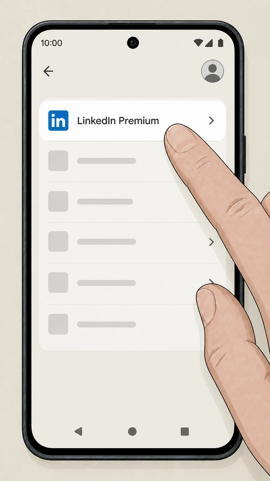 LinkedIn Google Play app (Google Play–billed Premium) cancellation: Select LinkedIn Premium