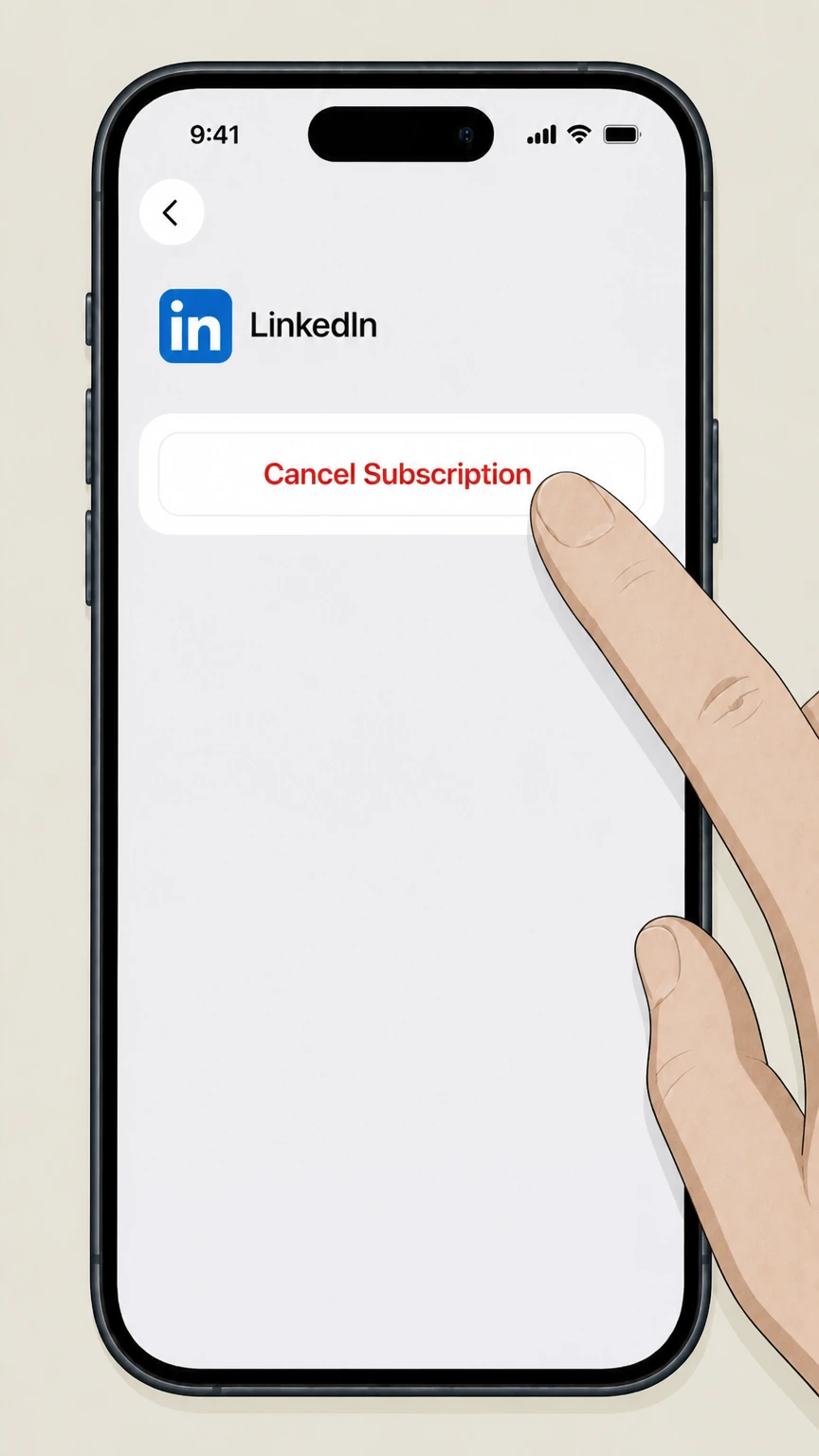LinkedIn Apple iOS Settings (App Store–billed Premium) cancellation: Cancel the subscription