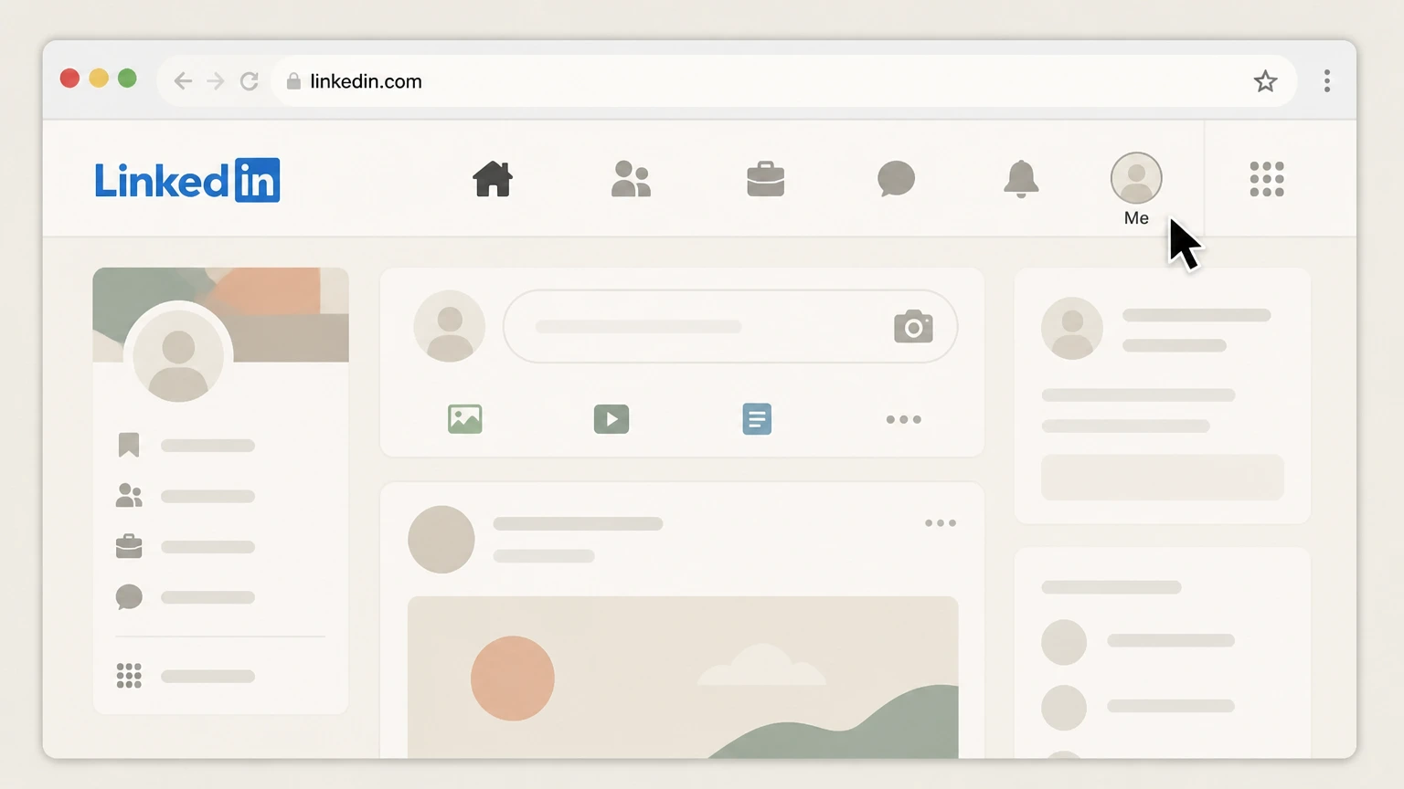 LinkedIn LinkedIn website (direct or Google Play–billed Premium) cancellation: Open the Me menu