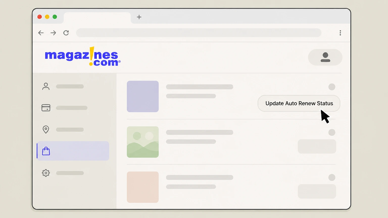 Magazines.com Magazines.com My Account auto renewal cancellation: Update Auto Renew Status