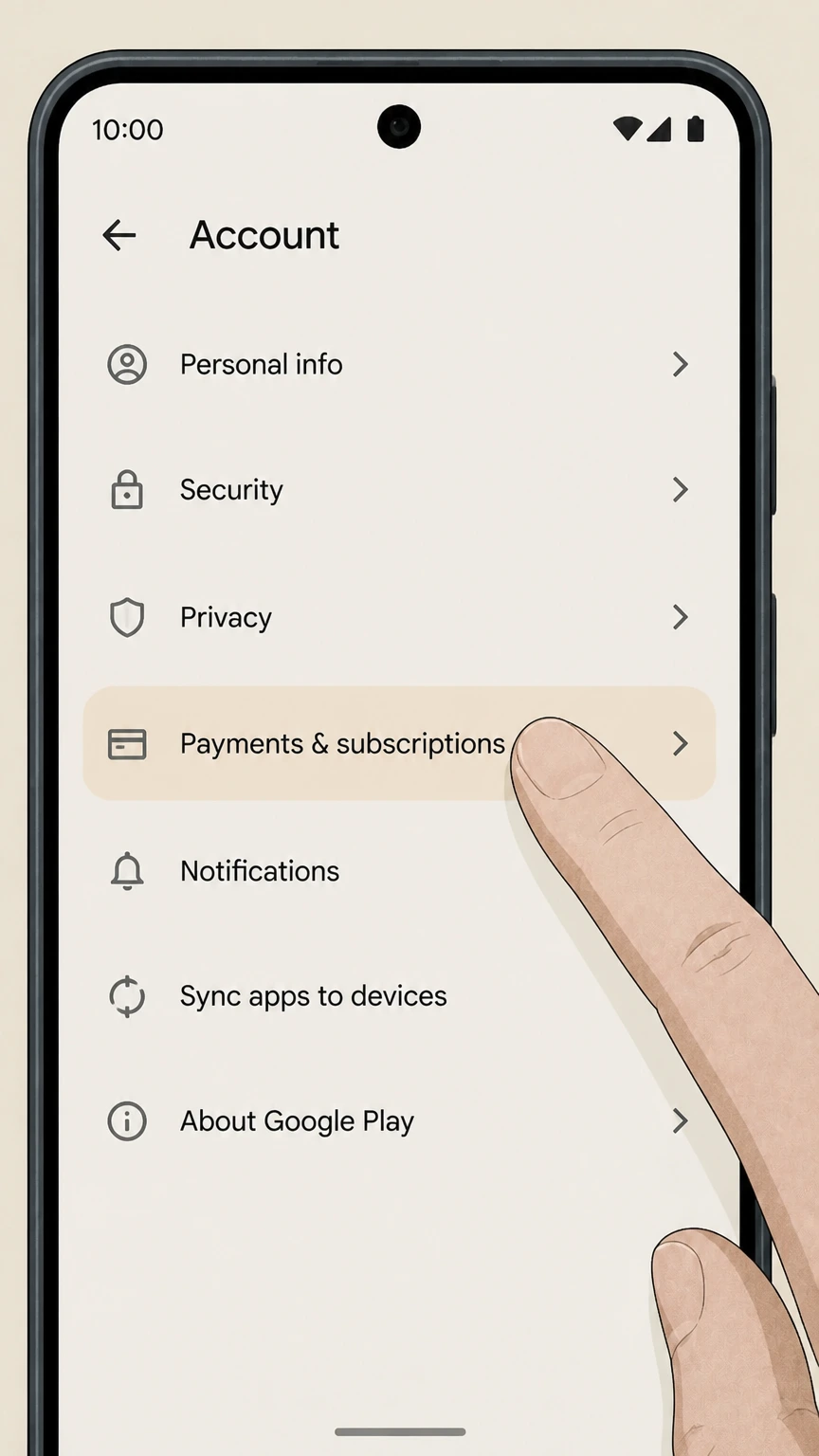 Malwarebytes google-play cancellation: Open Payments & subscriptions