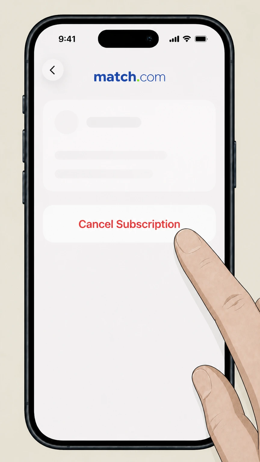 Match Apple iOS (Apple-billed Match subscriptions) cancellation: Cancel the subscription