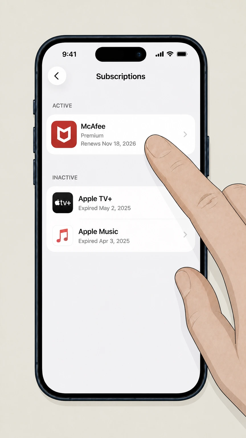 McAfee app-store cancellation: Choose the provider