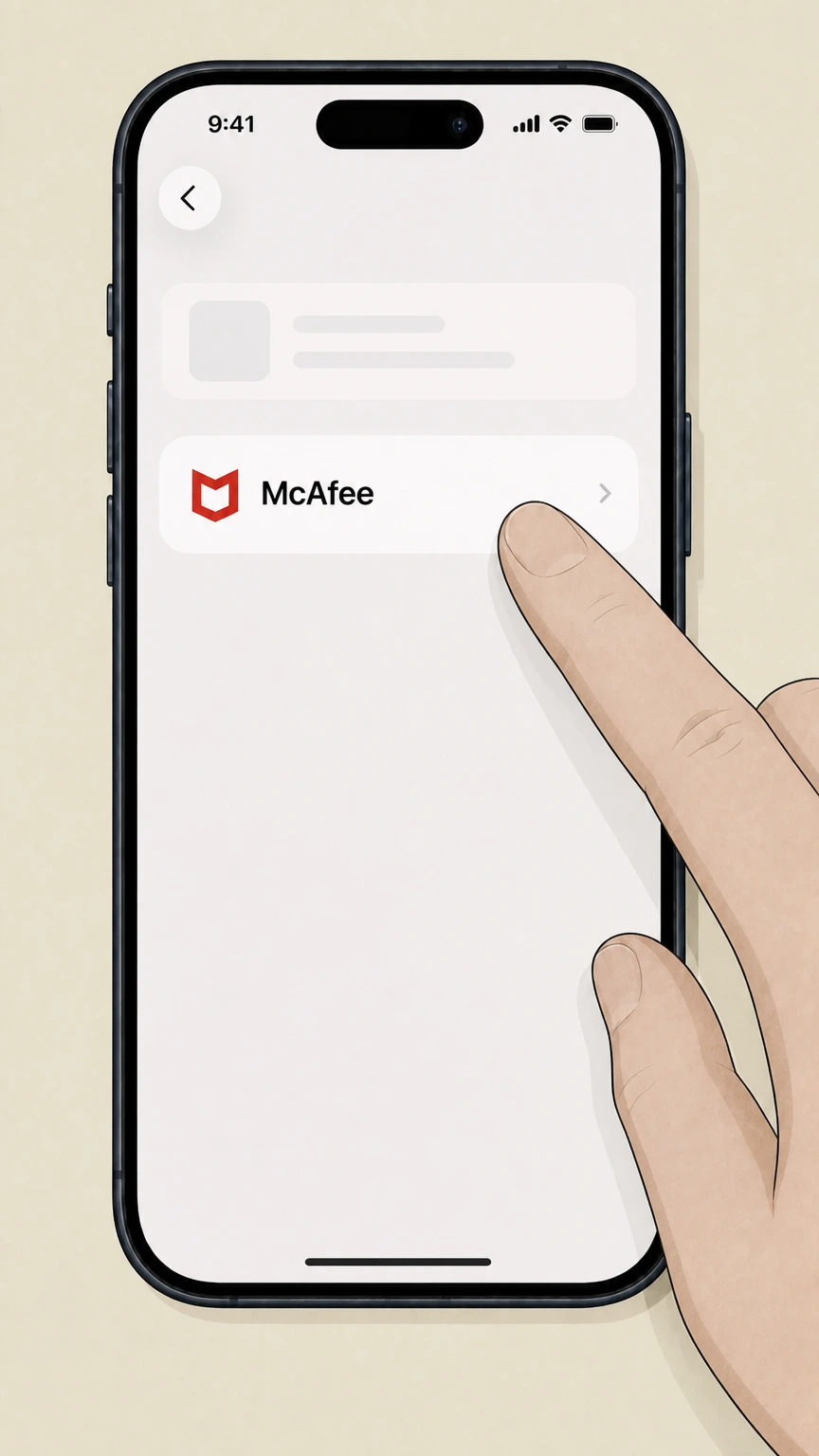 McAfee cancel an app store subscription: Choose the provider