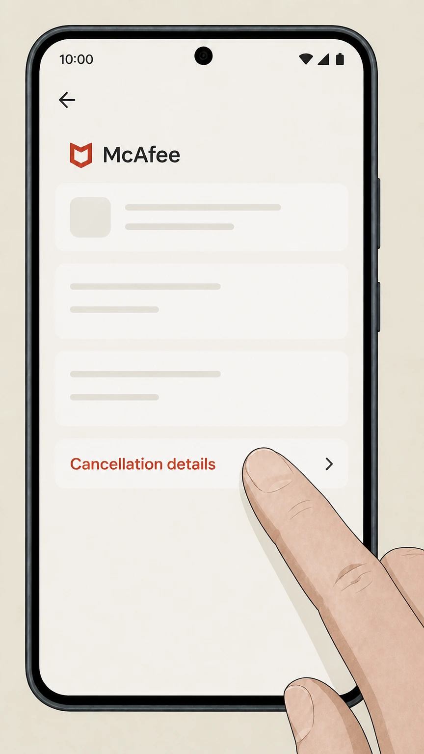 McAfee cancel a google play subscription: Save the expiration date