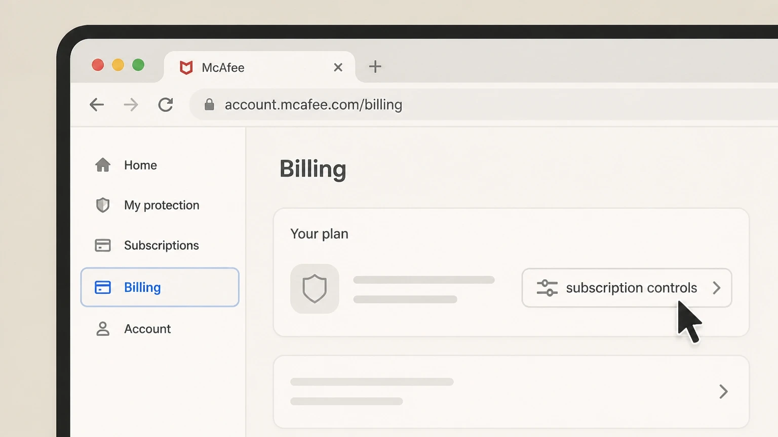 McAfee retail-partner cancellation: Find subscription controls