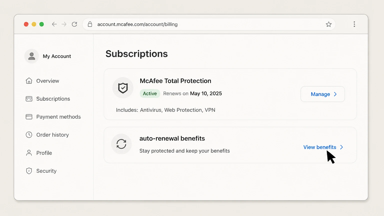 McAfee web cancellation: Review auto-renewal benefits