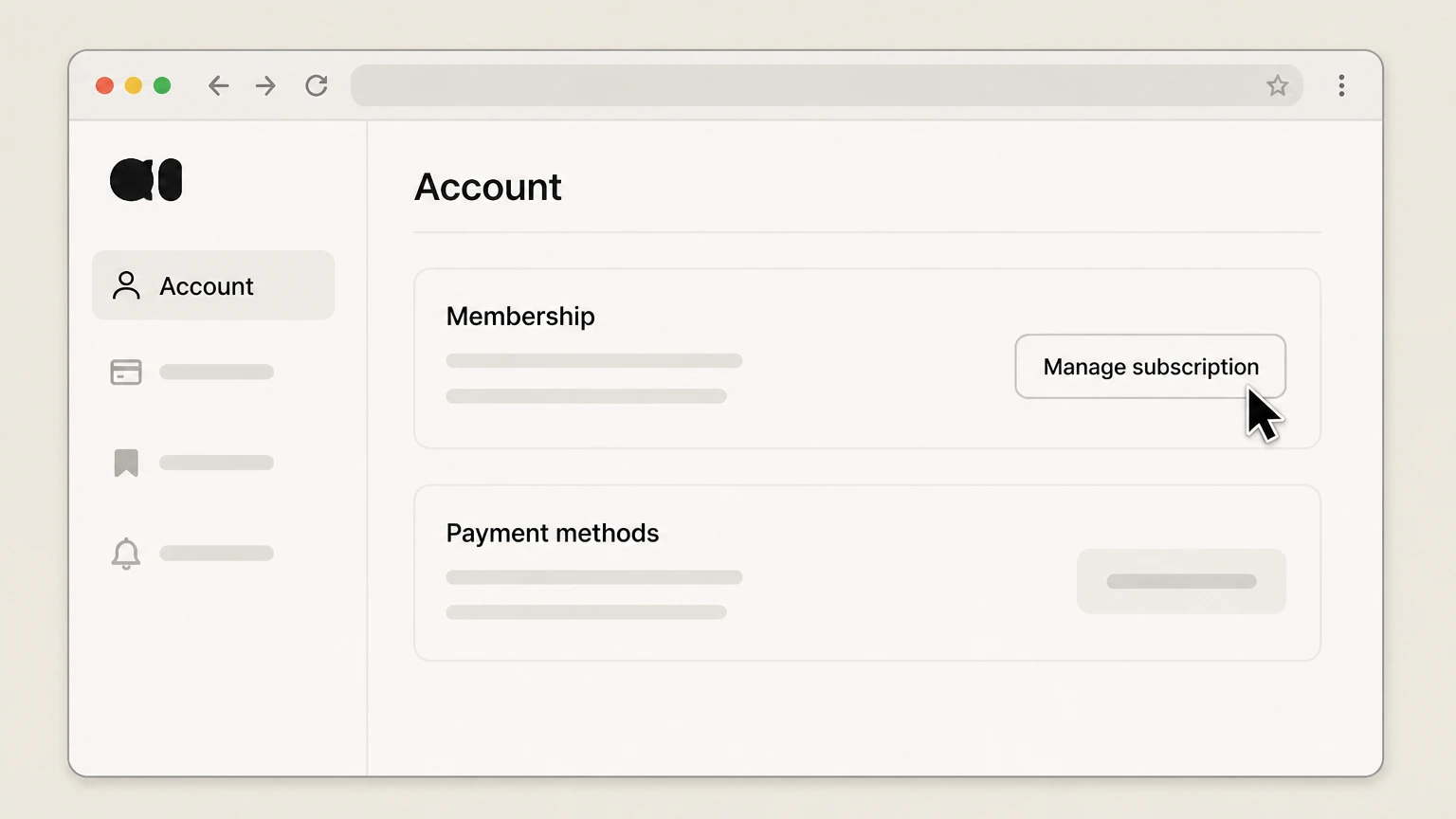 Medium web cancellation: Choose Manage subscription