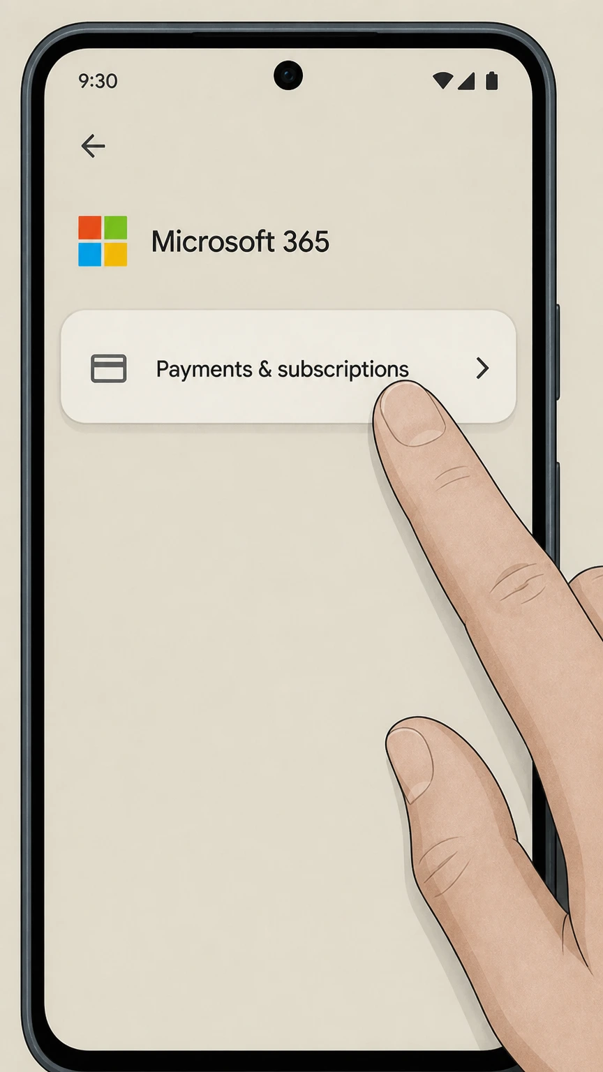 Microsoft 365 cancel a google play subscription: Open Payments & subscriptions