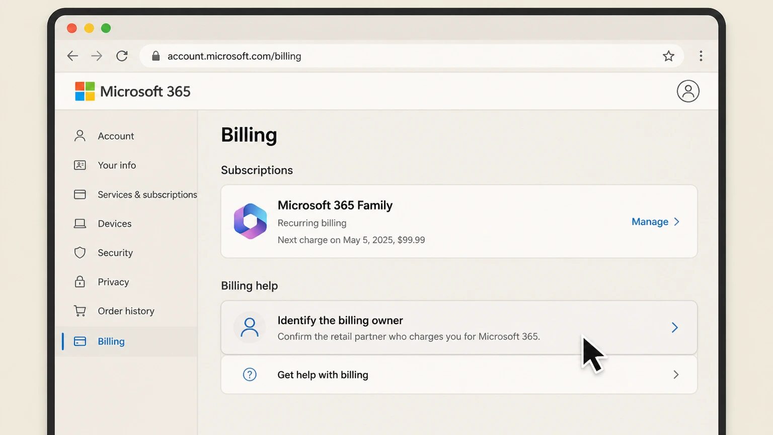 Microsoft 365 retail-partner cancellation: Identify the billing owner