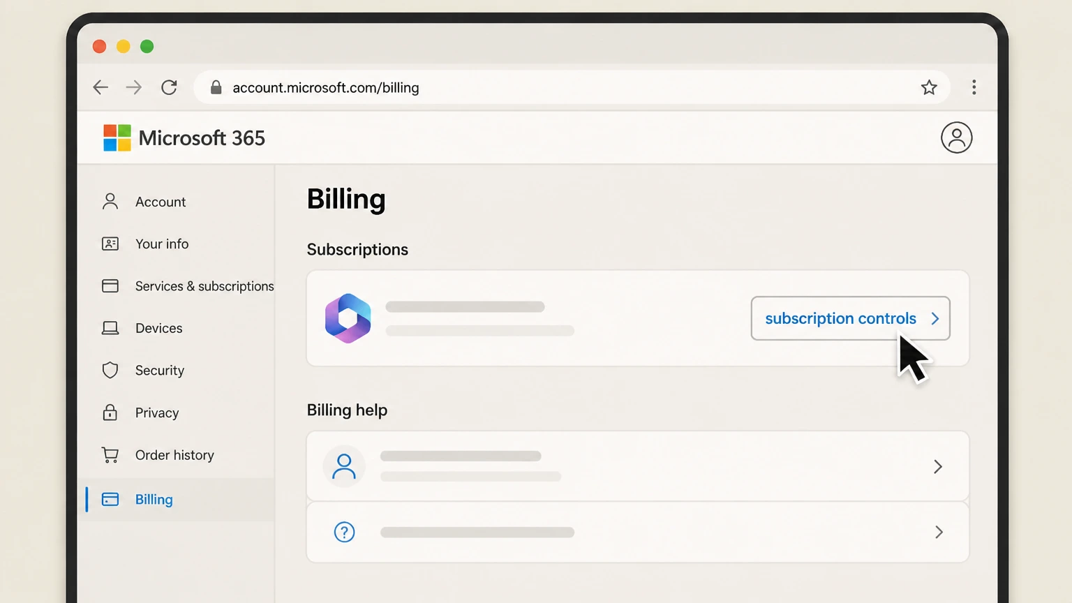 Microsoft 365 retail-partner cancellation: Find subscription controls
