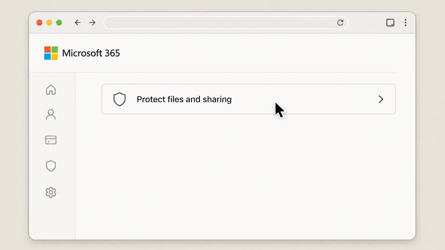 Microsoft 365 cancel on the provider website: Protect files and sharing