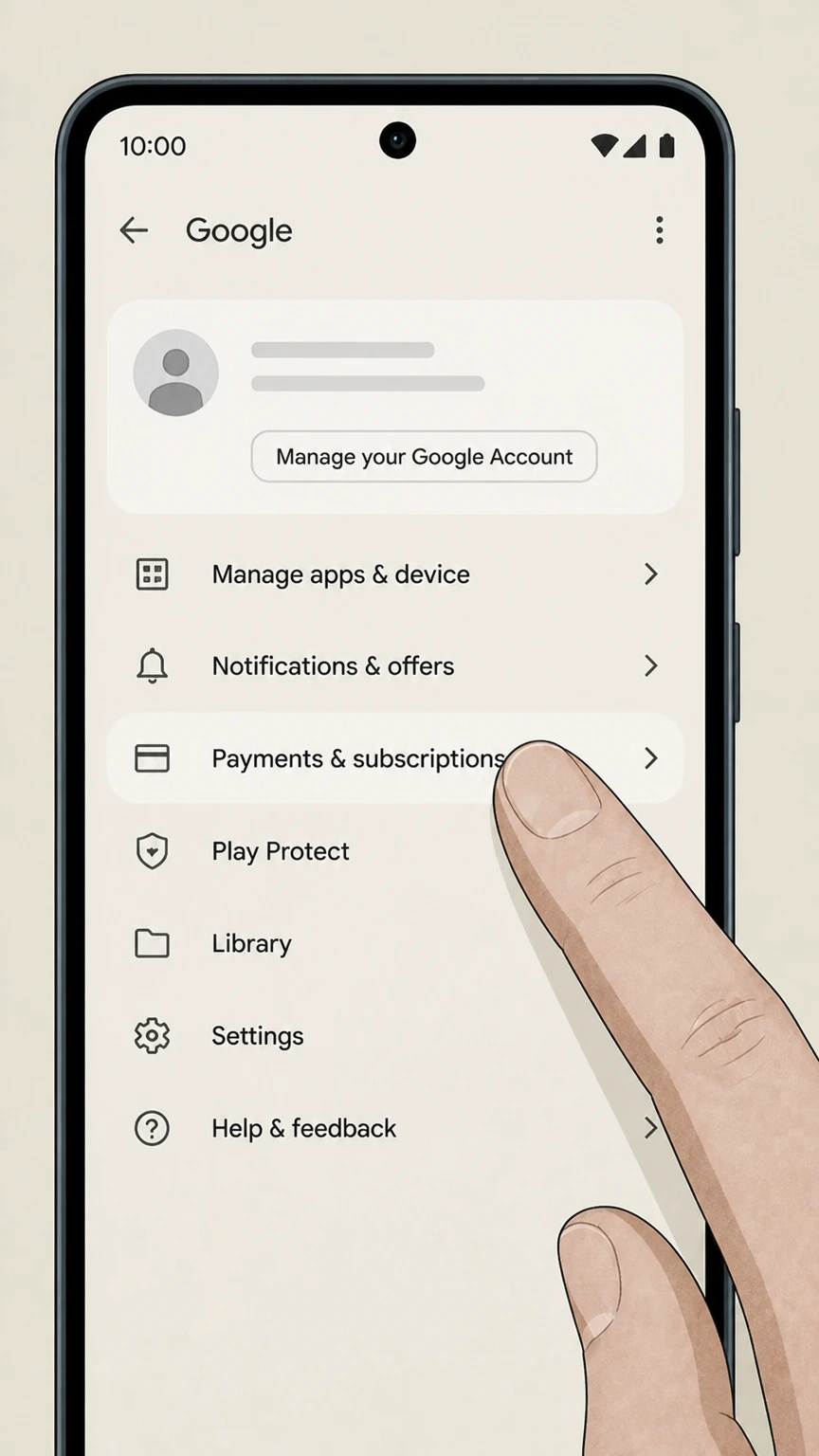 Minecraft Realms google-play cancellation: Open Payments & subscriptions