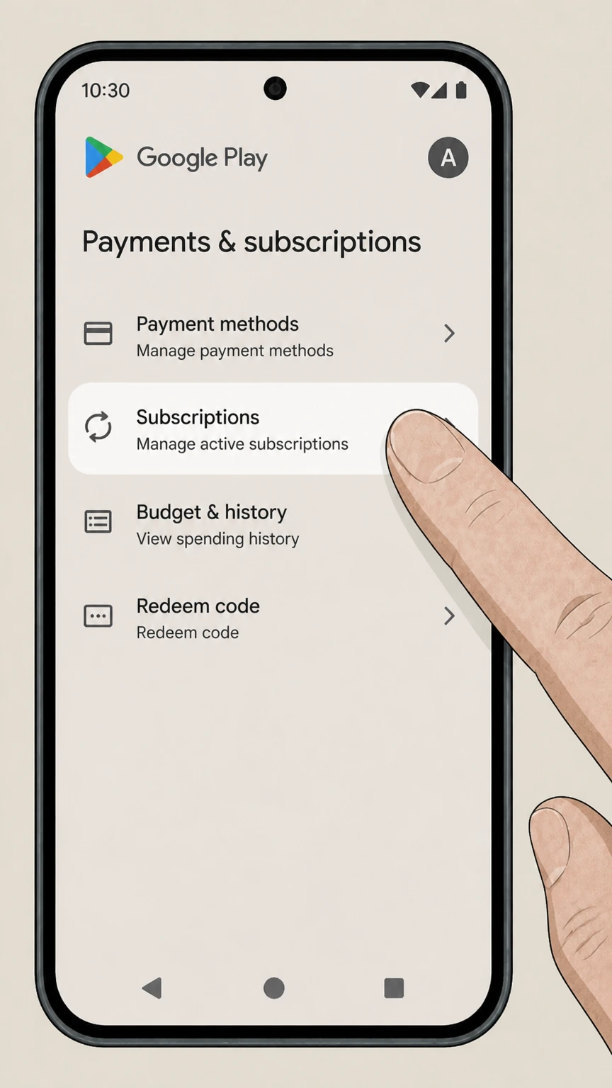 MLB.TV google-play cancellation: Open Subscriptions
