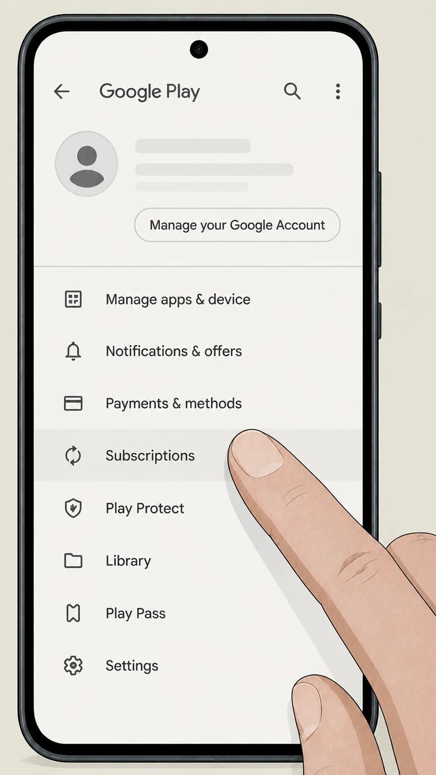 MyFitnessPal google-play cancellation: Open Subscriptions