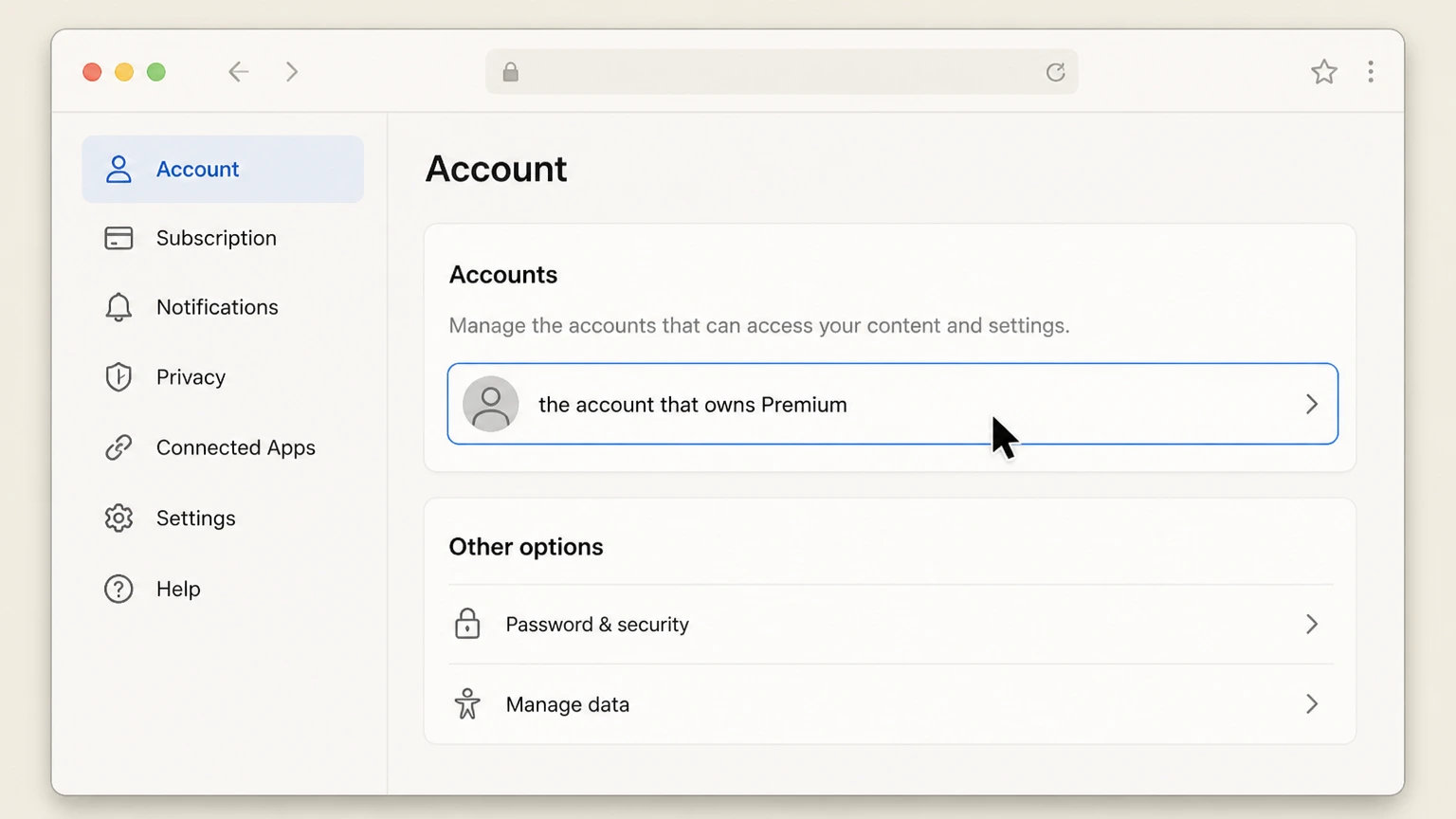 MyFitnessPal web cancellation: Open the account that owns Premium