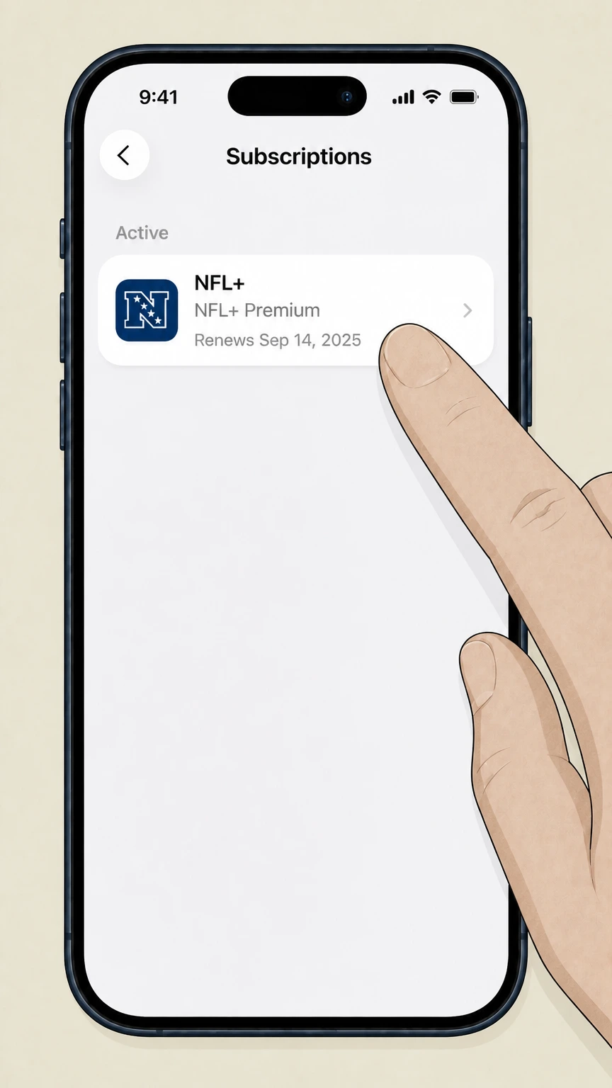 NFL+ ios cancellation: Choose NFL+