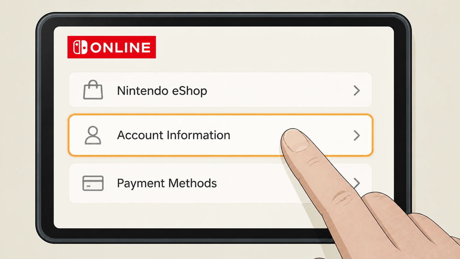 Nintendo Switch Online switch cancellation: Open Account Information