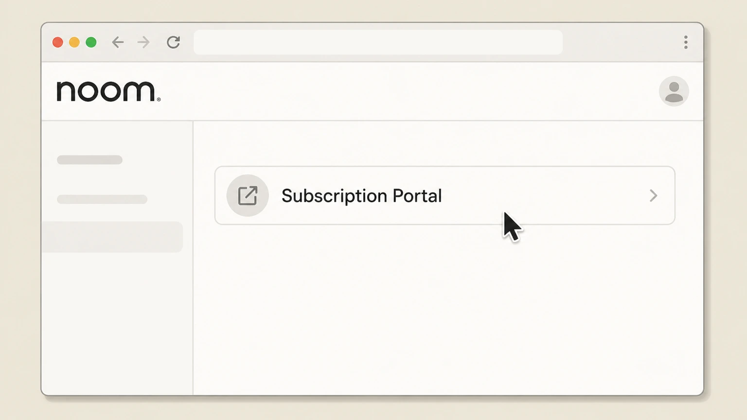 Noom Noom Subscription Portal cancellation: Open the Subscription Portal