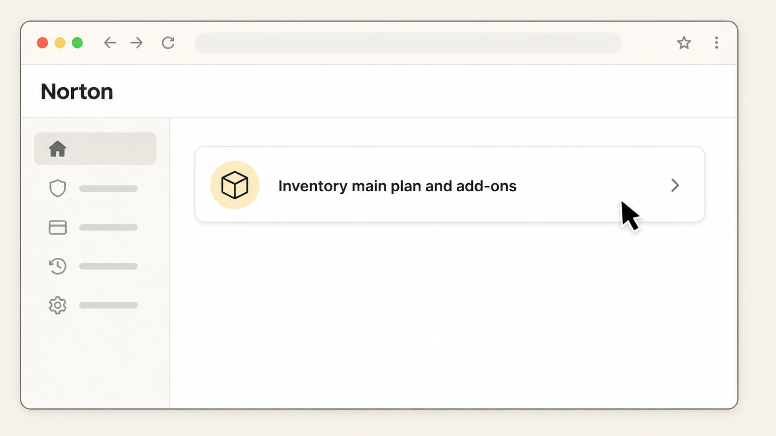 Norton cancel on the provider website: Inventory main plan and add-ons