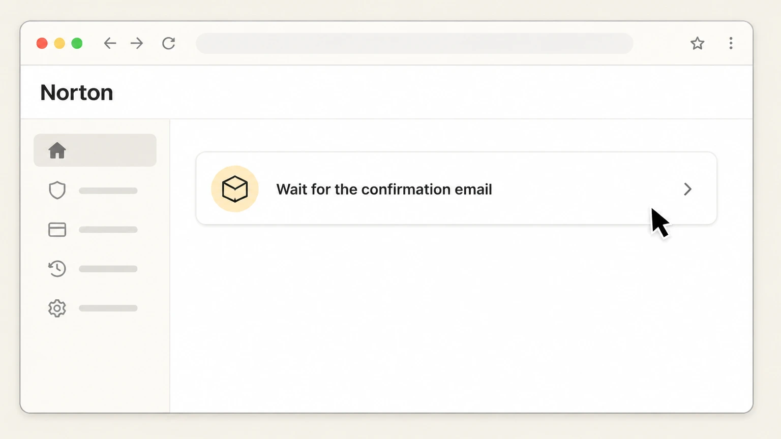 Norton cancel on the provider website: Wait for the confirmation email