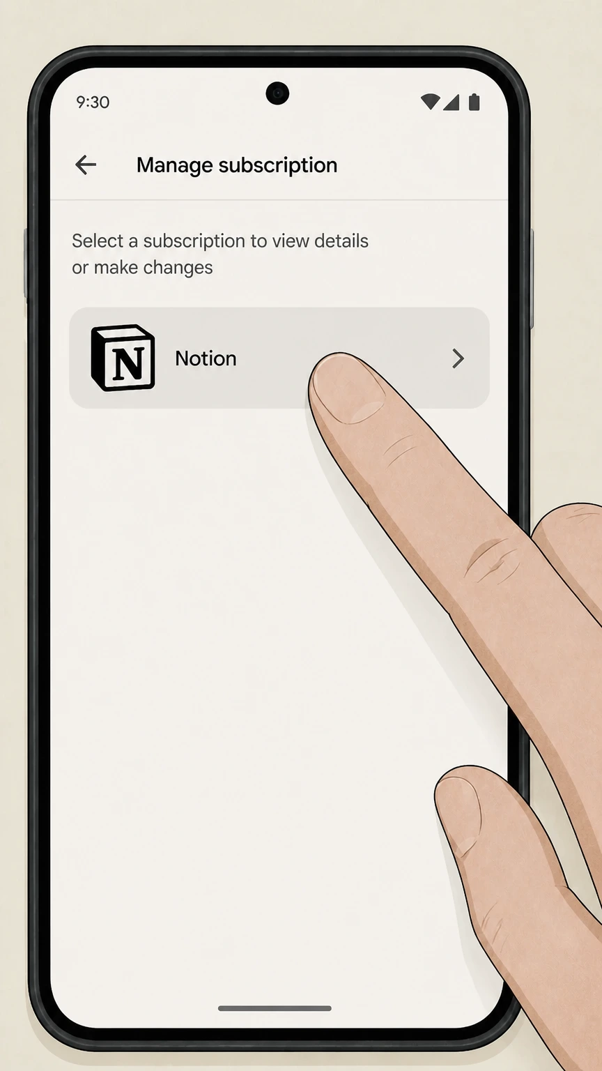 Notion google-play cancellation: Choose Notion