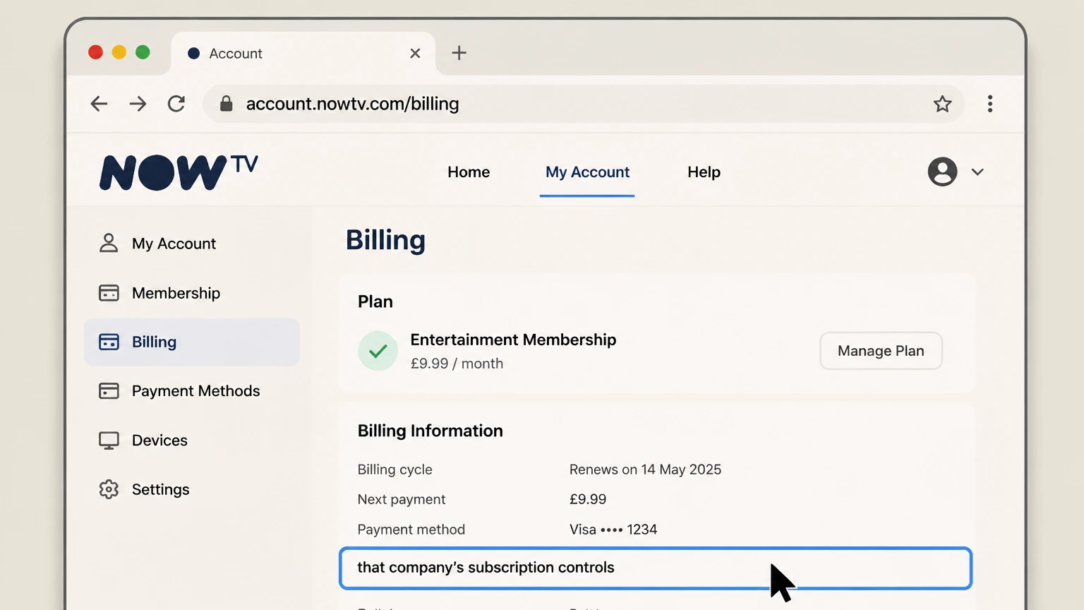 NOW billing-partner cancellation: Open that company’s subscription controls