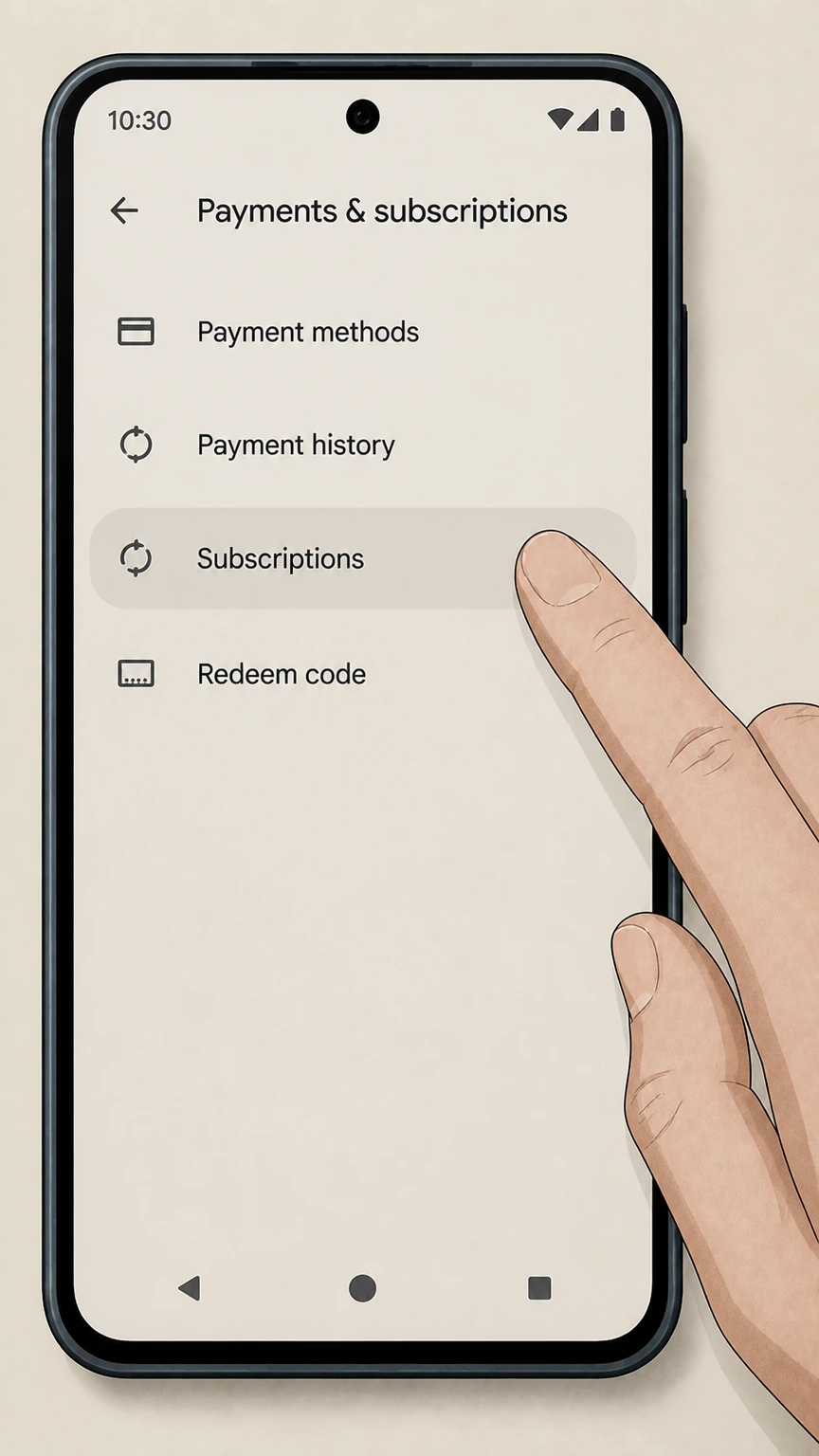 NOW google-play cancellation: Open Subscriptions