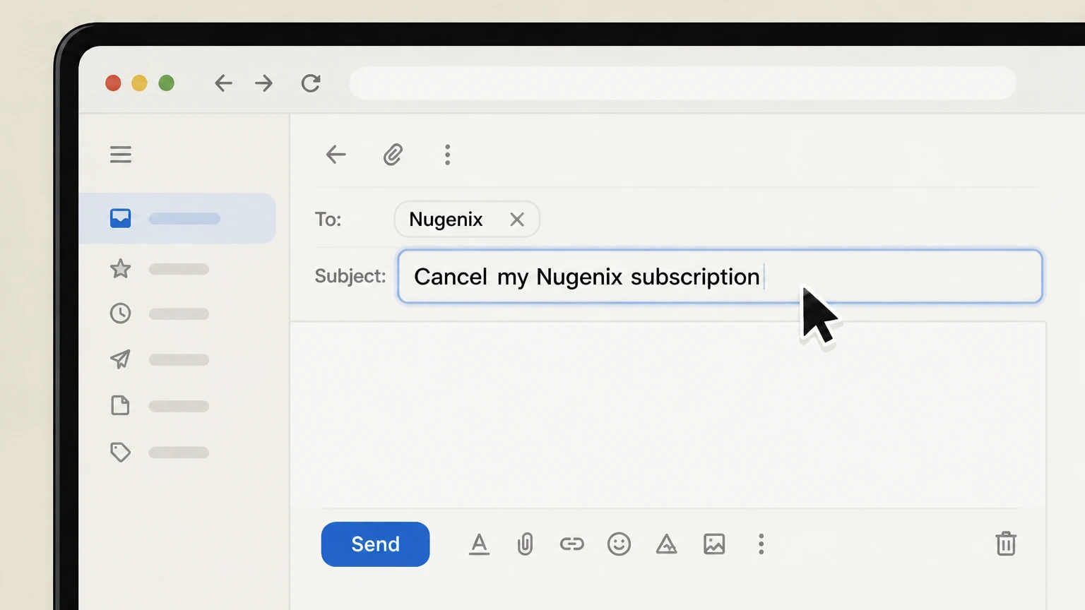 Nugenix Cancel by emailing Nugenix support: Write a clear subject line