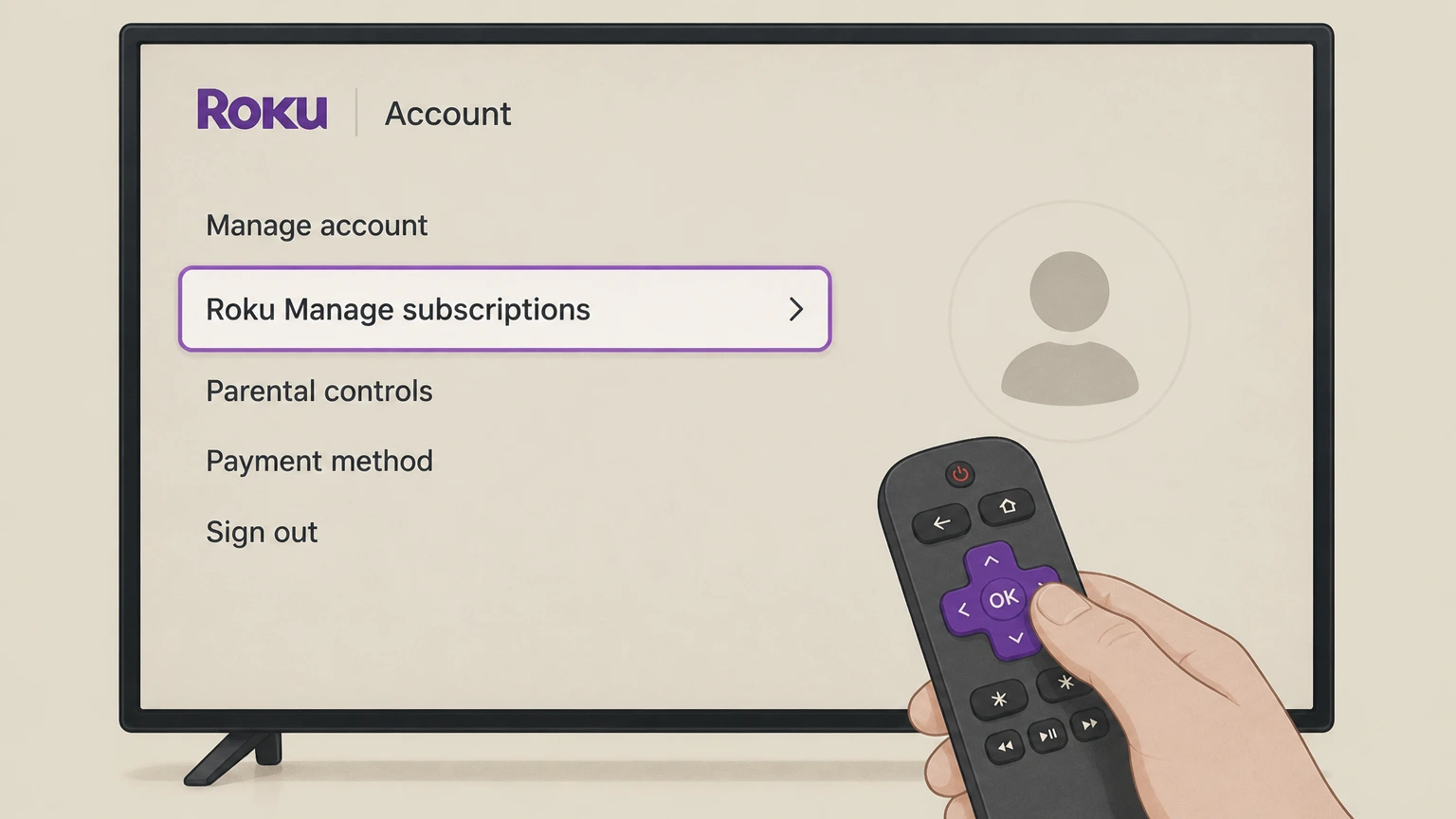 Pandora roku cancellation: Open Roku Manage subscriptions