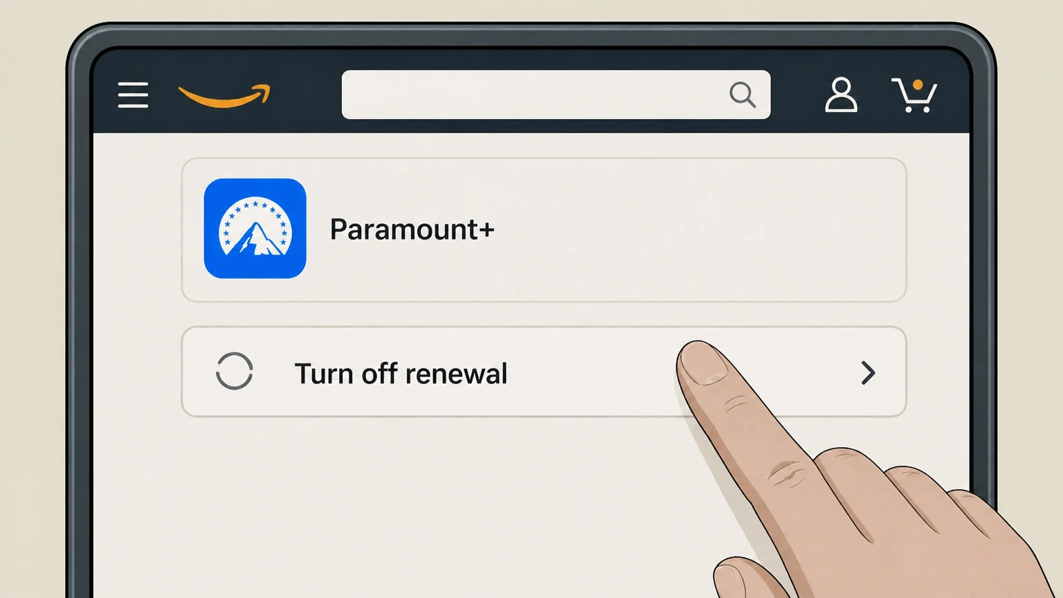 Paramount+ cancel an amazon-billed subscription: Turn off renewal