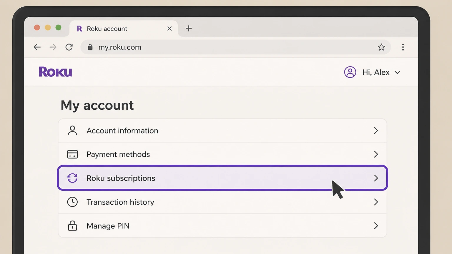 Paramount+ roku cancellation: Open Roku subscriptions