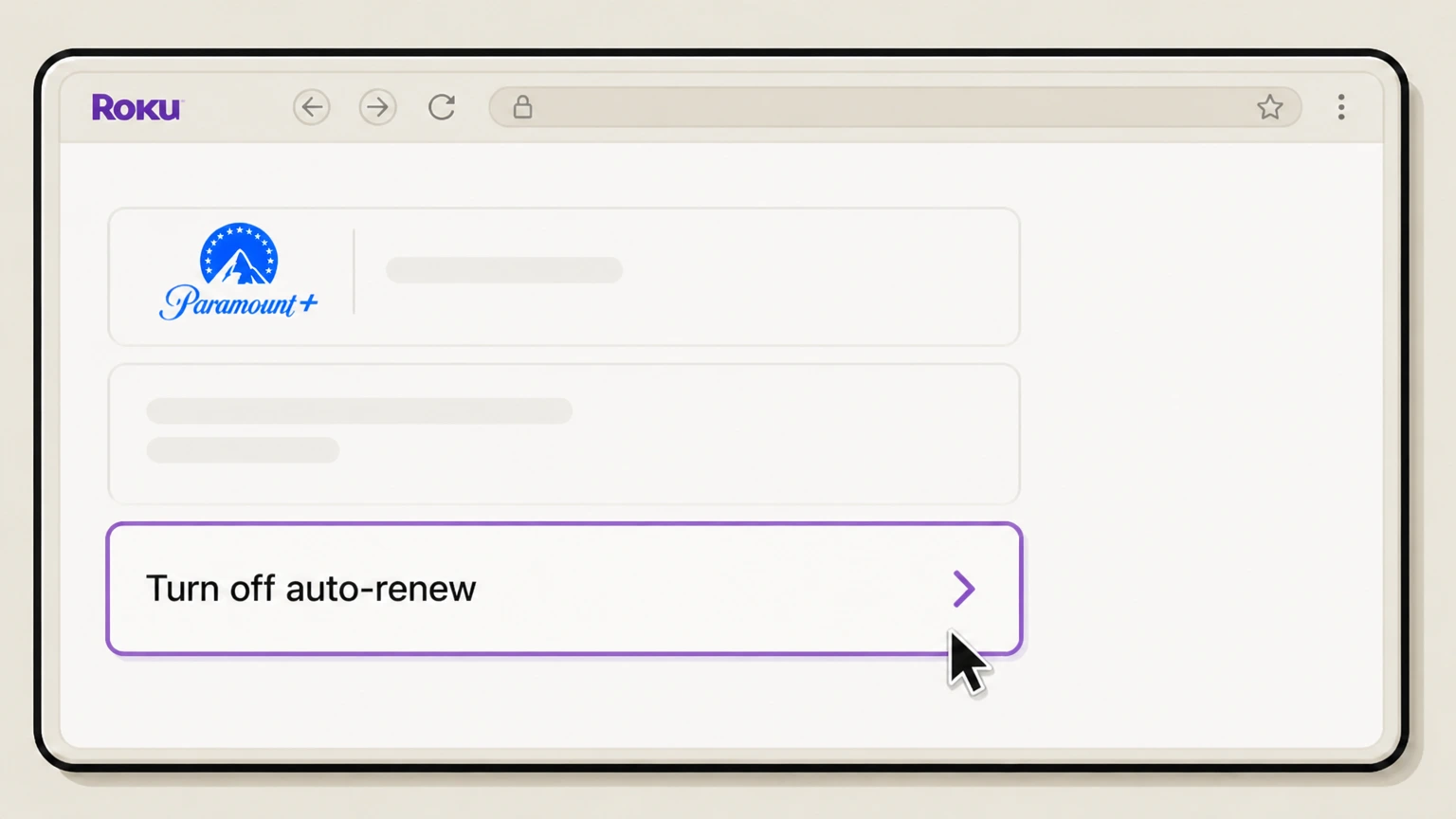Paramount+ cancel a roku-billed subscription: Turn off auto-renew