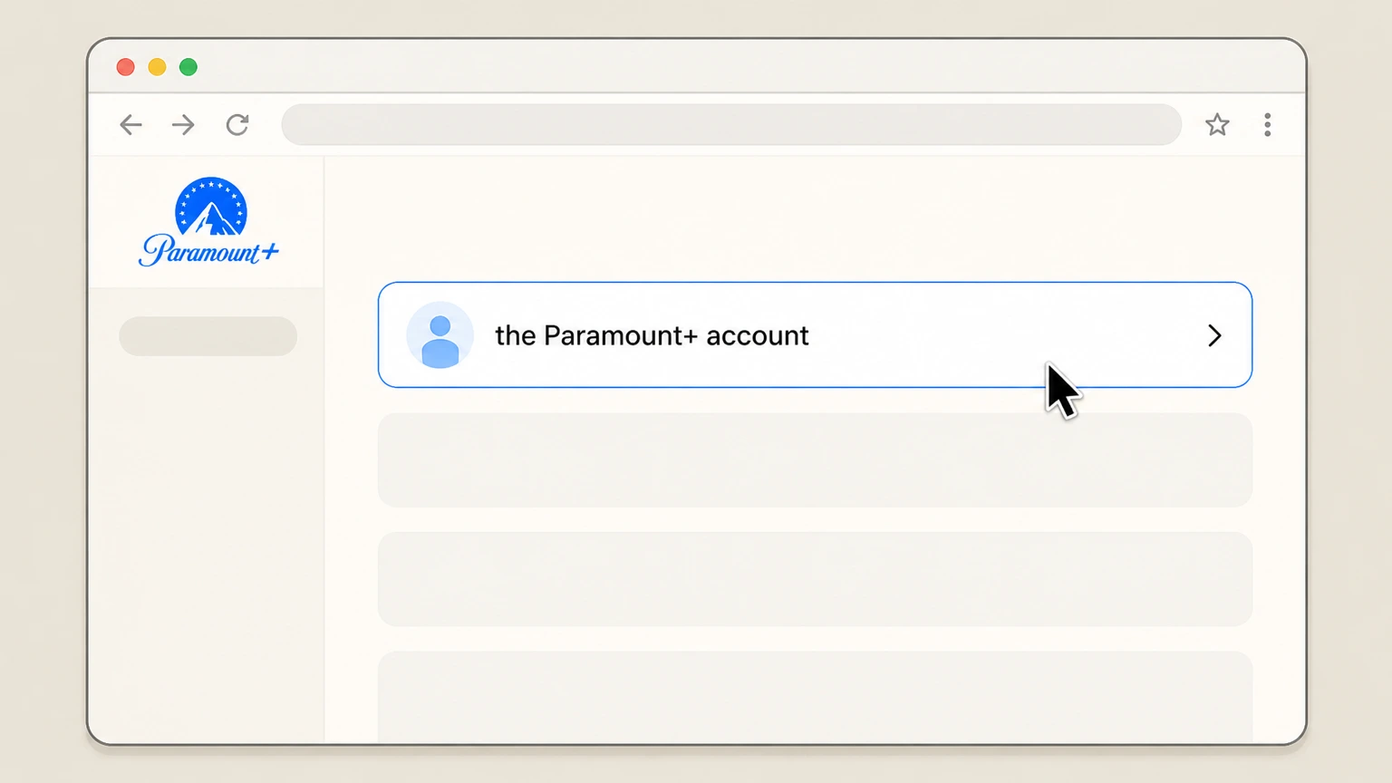 Paramount+ cancel on the provider website: Open the Paramount+ account