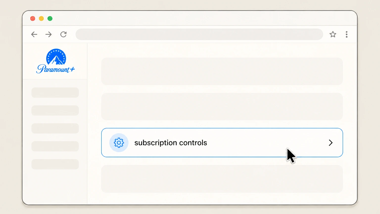 Paramount+ cancel on the provider website: Open subscription controls