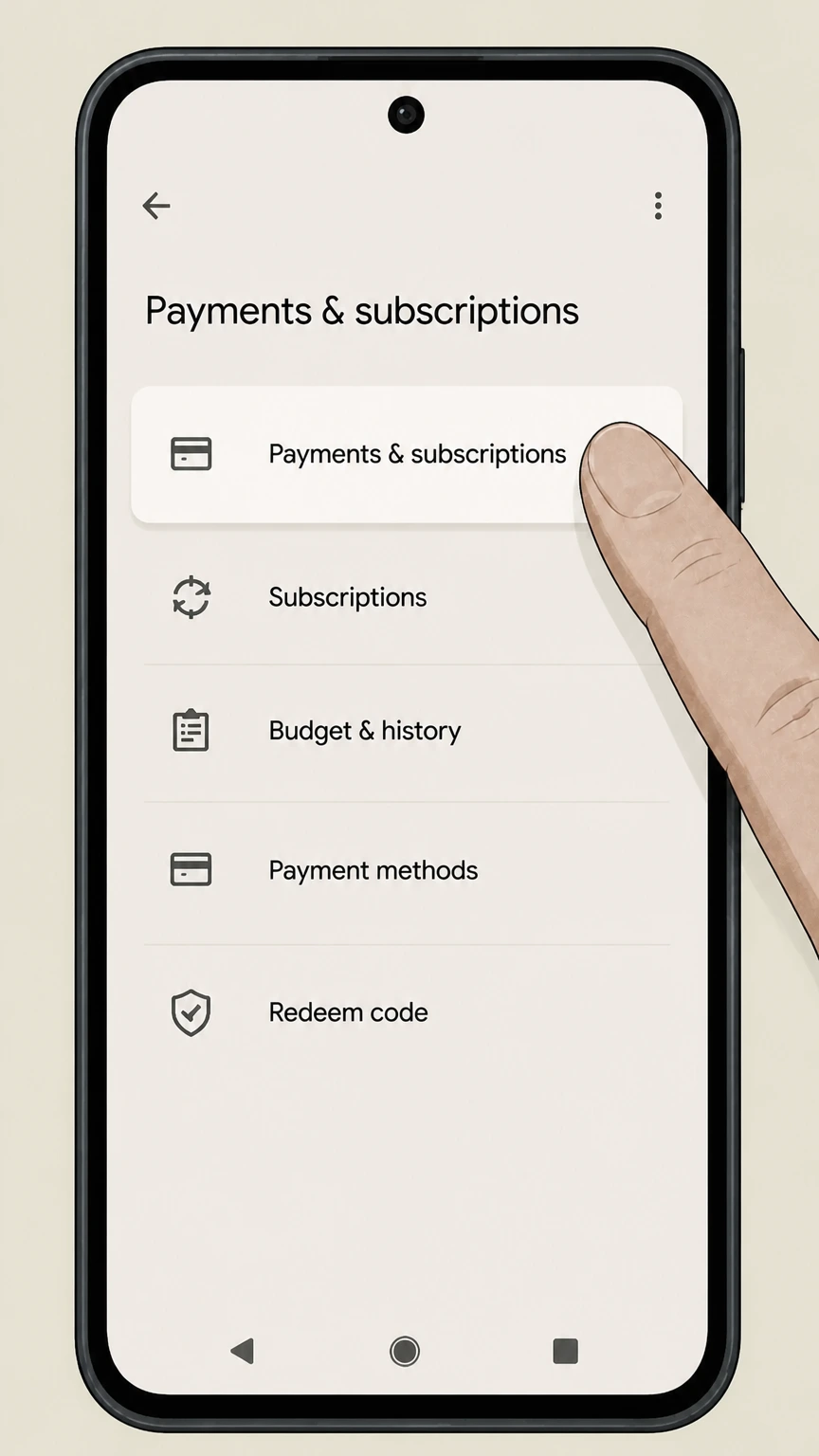 Patreon google-play cancellation: Open Payments & subscriptions